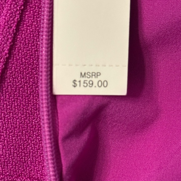 NWT ANTONIO MELANI Fuchsia Pink/Purplish Asymmetrical Ruffled Sheath Dress  4 - Picture 5 of 6